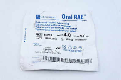Mallinckrodt 86209 Oral RAE Preformed Tracheal Tube Cuffed 4.0 x 5.5mm (x)